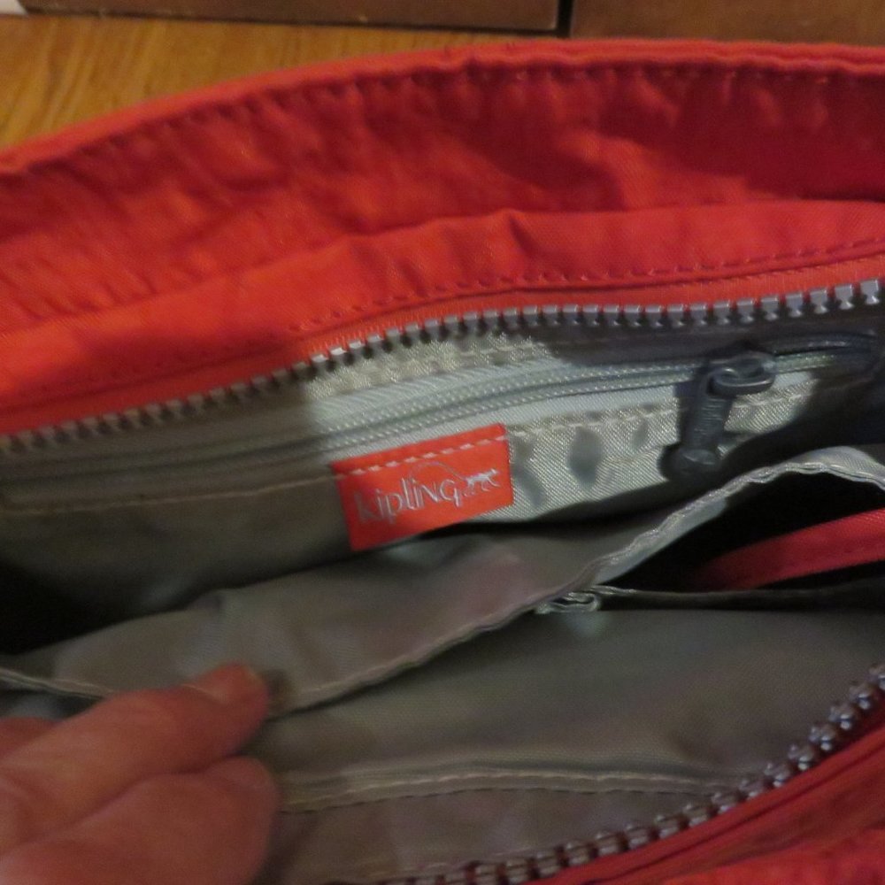 Kipling Red Medium Crossbody Bag, Euc - image 5